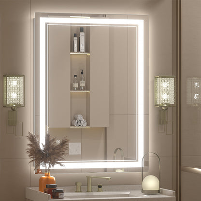 Apmir Frameless Frontlit LED Anti-fog Bathroom Vanity Mirror 32x24 inch