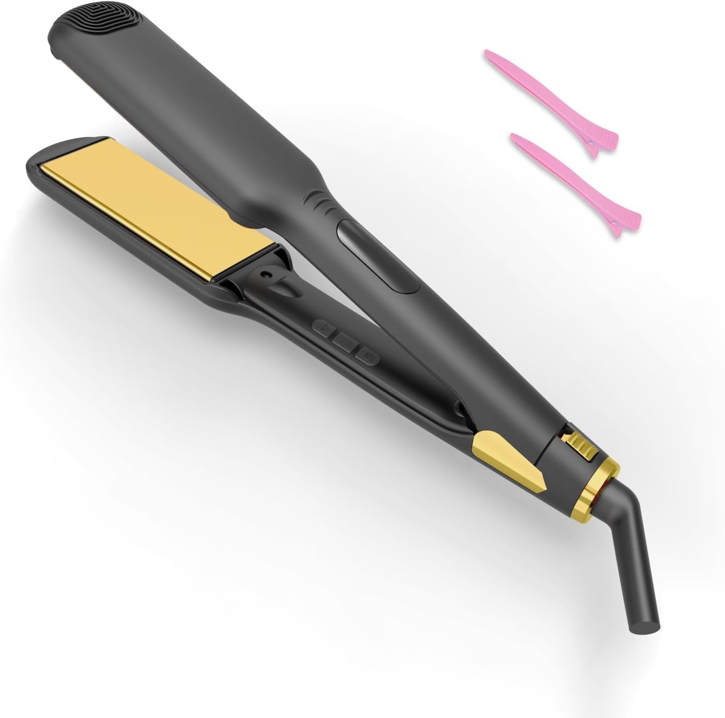 FETERVIC Hair Straightener Flat Iron, Hair Straightener Iron with 9 Adjustable Temperature & LCD Display , Titanium Flat Iron for Fast Heating , Wide Voltage for Travel