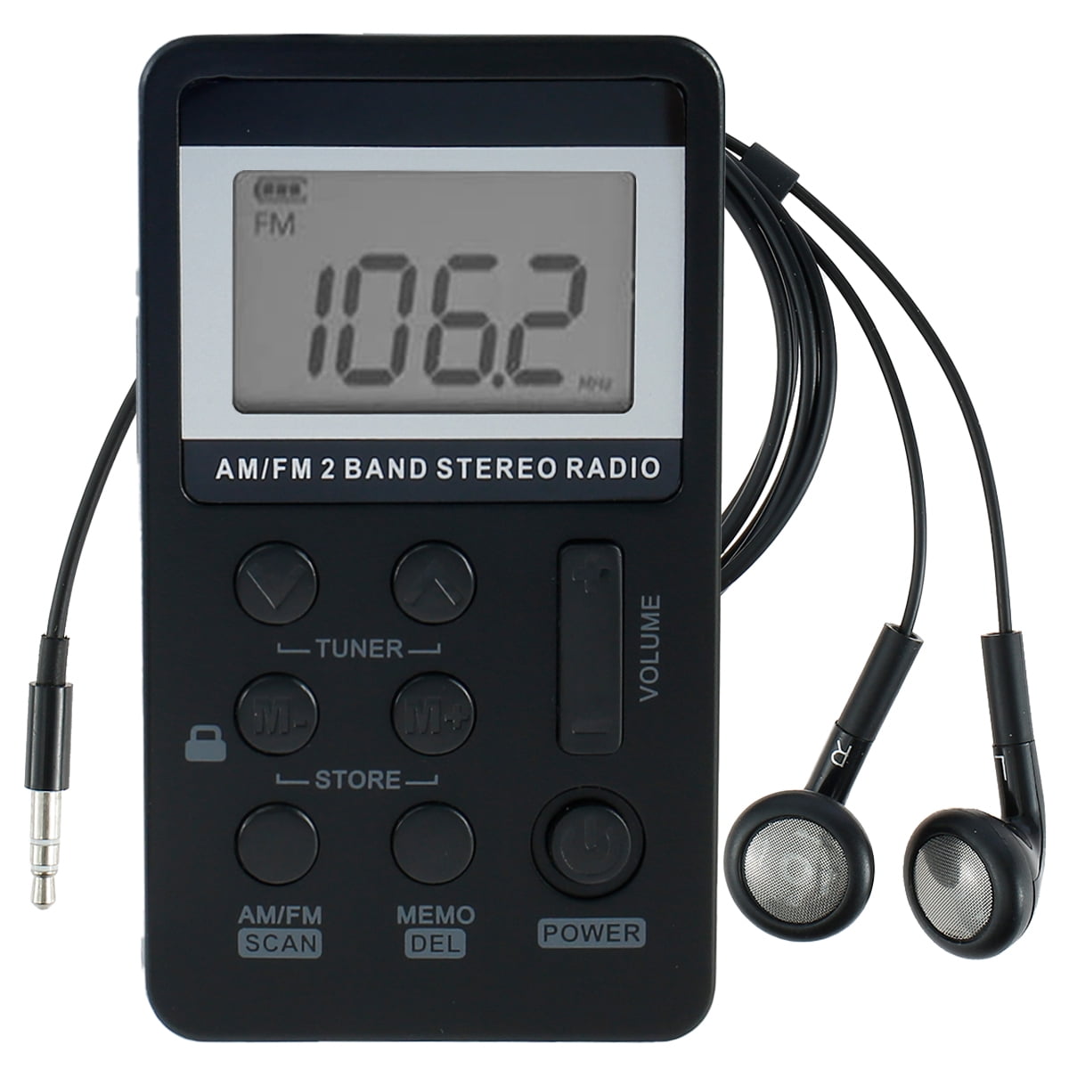 FM AM Personal Mini Digital Tuning Portable Pocket with In-Ear Headphones Stereo Mini Transistor Rechargeable Walkman with LCD Display for Jogging