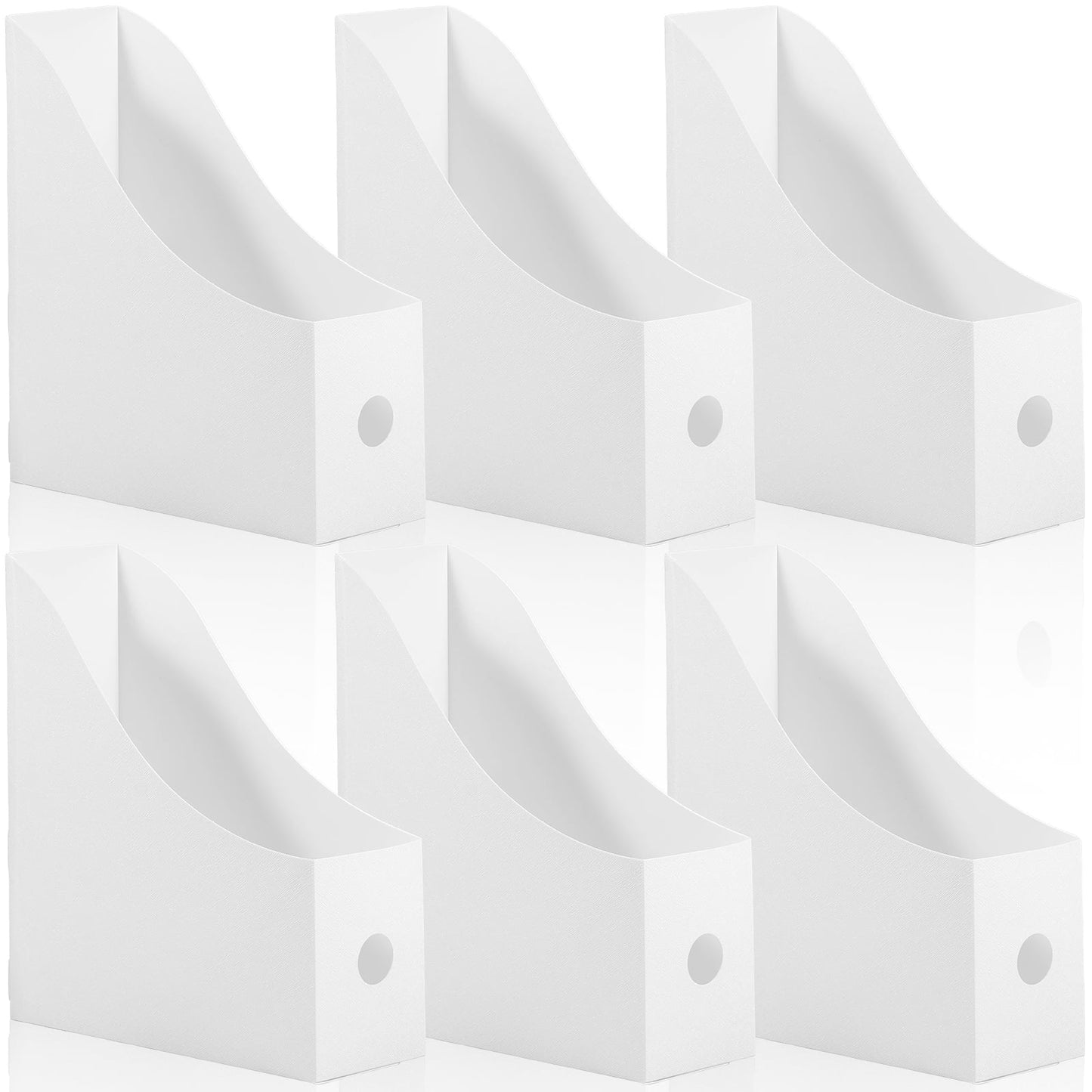 FUYGRCJ 6Pcs Magazine File Holder Durable Vertical File Holder Large Capacity Cardboard Magazine Holder Plastic Magazine Rack Multifunctional Magazine Storage Box for Home Office School Desktop