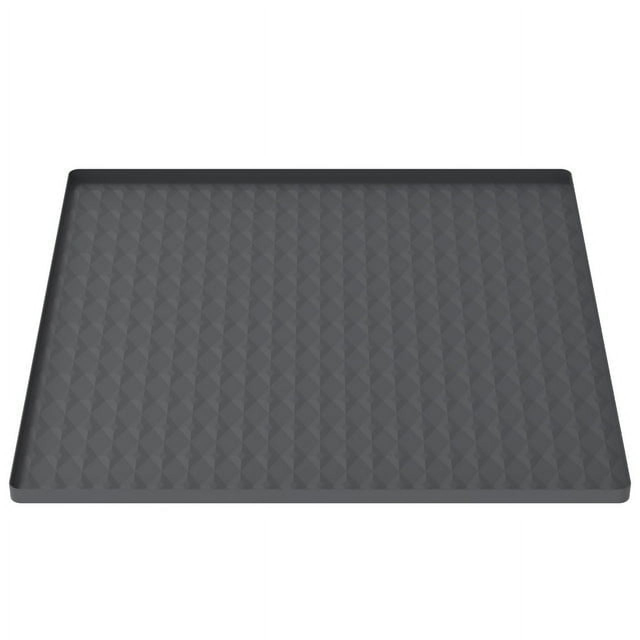 FUYGRCJ Mini Fridge Silicone Mat with 0.8 Inch Raised Edges 23.6脳23.6 Inch Under Refrigerator Mat Soft Under Refrigerator Floor Protector Washable Under Washing Machine Mat