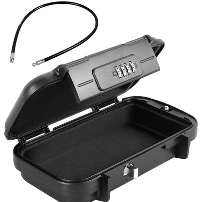 FUYGRCJ Portable Safe Box 4 Digit Combination Security Case LockBox with Removable Wire Rope IPX7 Waterproof Travel Safe Box Anti Theft Beach Safe Box for Home Office Car Dorm Hotel