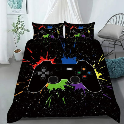 Gamer Duvet Cover Set Twin Size for Teen Boys Bedroom, 1 Duvet Cover + 1Pillowcases