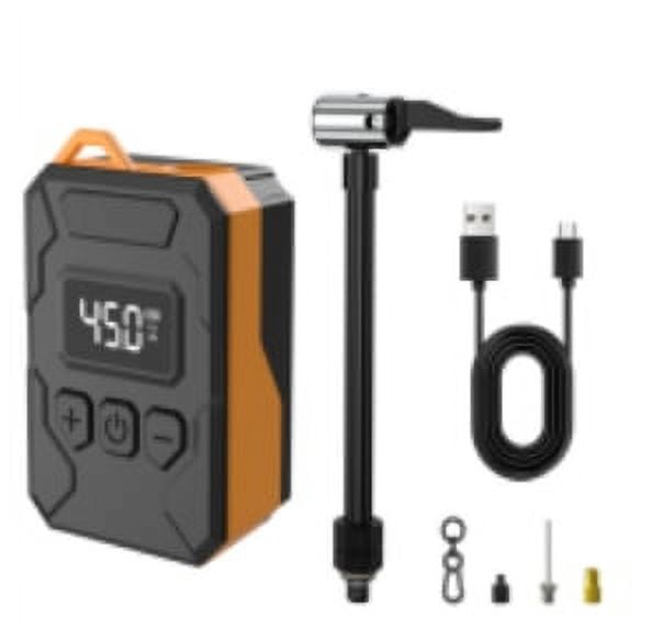 HOMPOW Bike Pump 150PSI Fast Portable Brushless Motor Tire Inflator with Guage, Cordless Rechargeable Electric Bicycle Air Pump, Auto Stop,Electric Air Pump with Presta and Schrader Valve