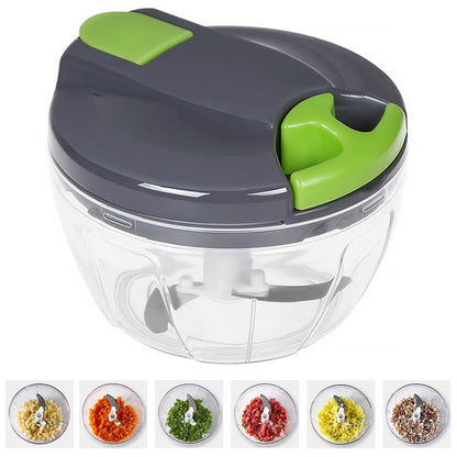 Hvxrjkn 520ml Manual Food Chopper Hand Pull String Vegetable Cutter Onions Garlic Chopper Portable Food Mincer for Garlic Ginger Fruits Herbs Nuts Durable Kitchen Food Processor