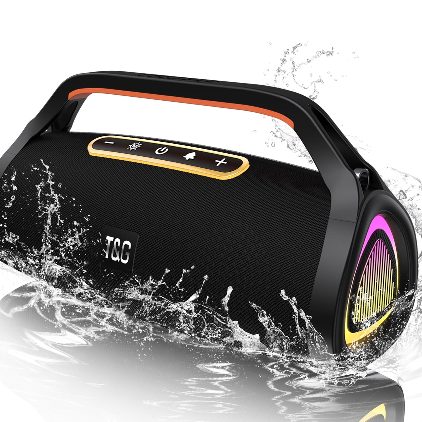 Ikristin Portable Wireless Bluetooth Speaker with 40W Loud Stereo Sound, IPX7 Waterproof Outdoor Party Speaker with RGB Light for Beach Pool/Home/Party/Travel