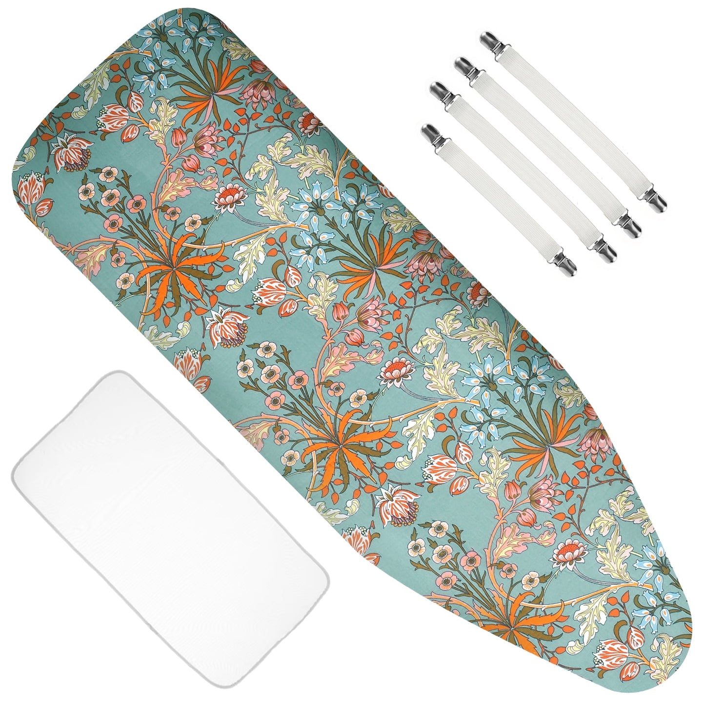 Ironing Board Cover and Pad 57.8×18.8in Ironing Board Cover with Elastic Edges Scorch Resistant Ironing Board Cover Set with Ironing Mat 4 Fasteners Printed Pattern Easy to Install for Dorm Home