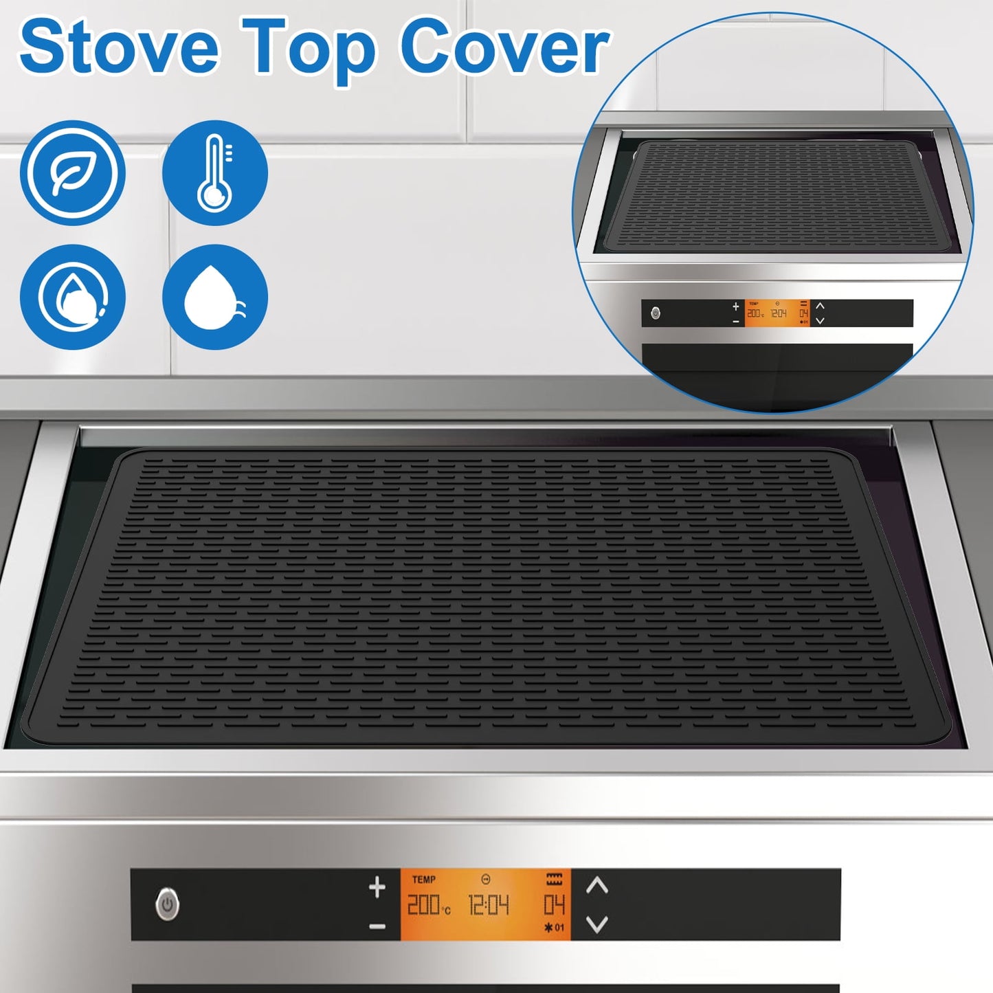 Jetcloudlive Silicone Stove Top Covers for Electric Stove,28 x 20 Inch Silicone Stove Mat,Silicone Stove Top Protector For Extra Kitchen Space,Heat Resistant Glass Cooktop Protector