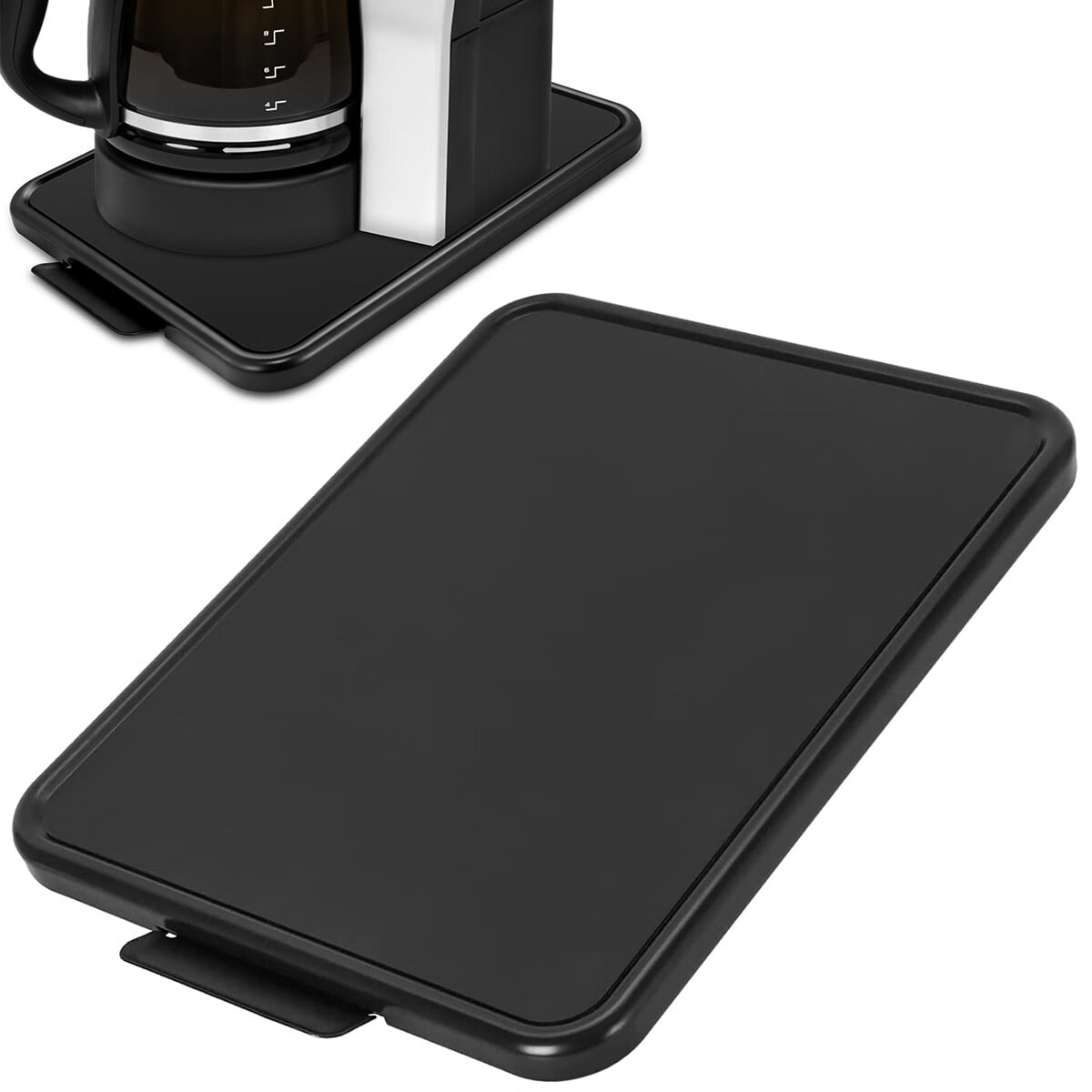Kitchen Appliance Sliding Tray with Smooth Wheels 16.14×11.81×0.8in Sturdy Under Cabinet Appliance Rolling Tray Non-slip Countertop Moving Slider Heavy Duty Sliding Coffee Tray for Home Toasters