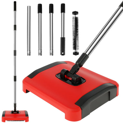 Kyoffiie Carpet Floor Sweeper with Horsehair Manual Carpet Sweeper Cleaner Carpet Broom Sweeper Efficient Hand Push Carpet Sweeper Rug Roller Brush Push for Cleaning Pet Hair Loose Debris Lint