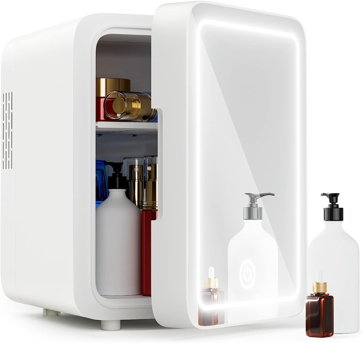 Mini Fridge [Upgrade], Small Fridge Rapid Cooling 4 Liter/6 Cans Skincare Fridge, Cooler and Warmer Refrigerators for Bedroom, Cosmetics, Office White