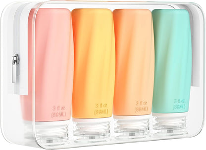 Morfone Travel Bottles for Toiletries, 3oz Tsa Approved Travel Size Containers Leak Proof BPA Free Squeezable Travel Accessories Refillable for Shampoo Conditioner Lotion Liquids
