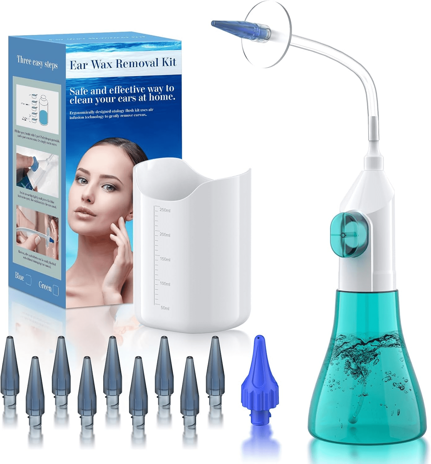 NEX-PURE Electric Ear Wax Removal System, Water Powered Ear Cleaning Tool with Irrigation Flusher