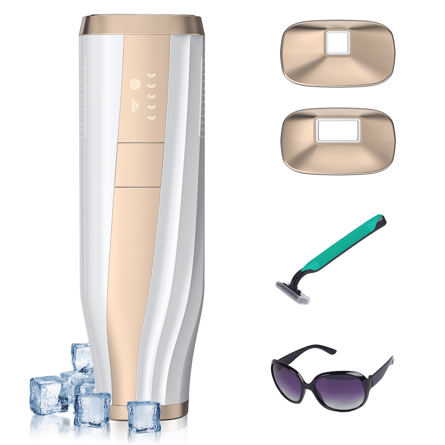 NEXPURE Laser Hair Removal - IPL System for Permanent Results, 5 Levels, 2 Modes, Full Body Hair Removal, Built-in Cooling, Shaver, Goggles