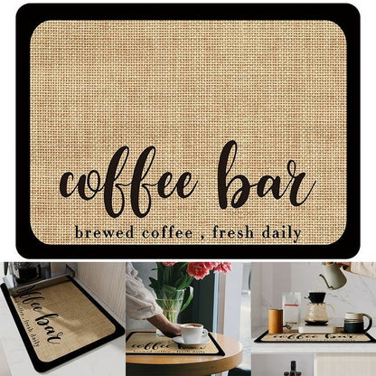 NYIDPSZ Coffee Mat Hide Stains Rubber Backed Coffee Bar Countertop Mat Waterproof Placemat Kitchen Counter Coffee Bar Accessories