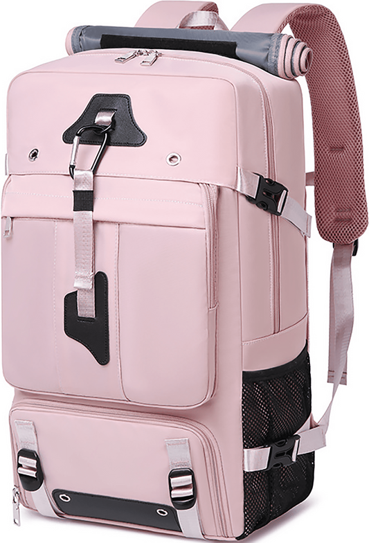 Travel Backpack 50L New Premium - Unisex Extra Large Laptop Backpack for Hiking, Climbing & Business Trips, Waterproof,Pink