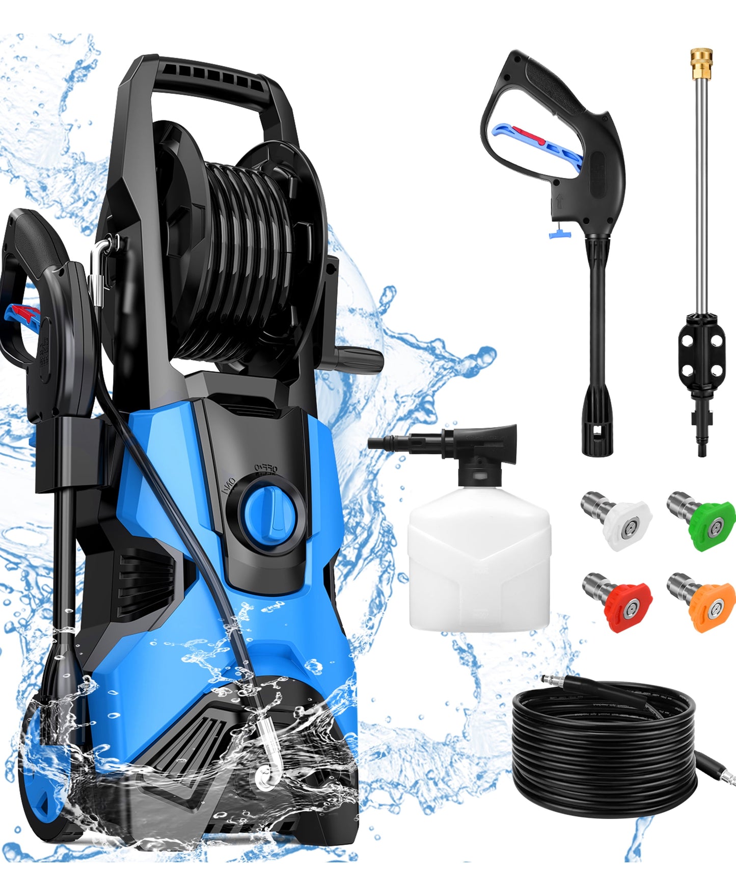 Nexpow Electric Pressure Washer, 4000PSI Max 2.6 GPM Power Washer with 30 ft Hose, 4 Different Pressure Tips, Foam Cannon, Perfect for Cars, Patios