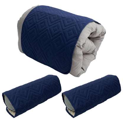 Pcapzz 3PCS Recliner Headrest Protector,Polyester Headrest Cover Wear Resistant Sofa Headrest Covers,Navy
