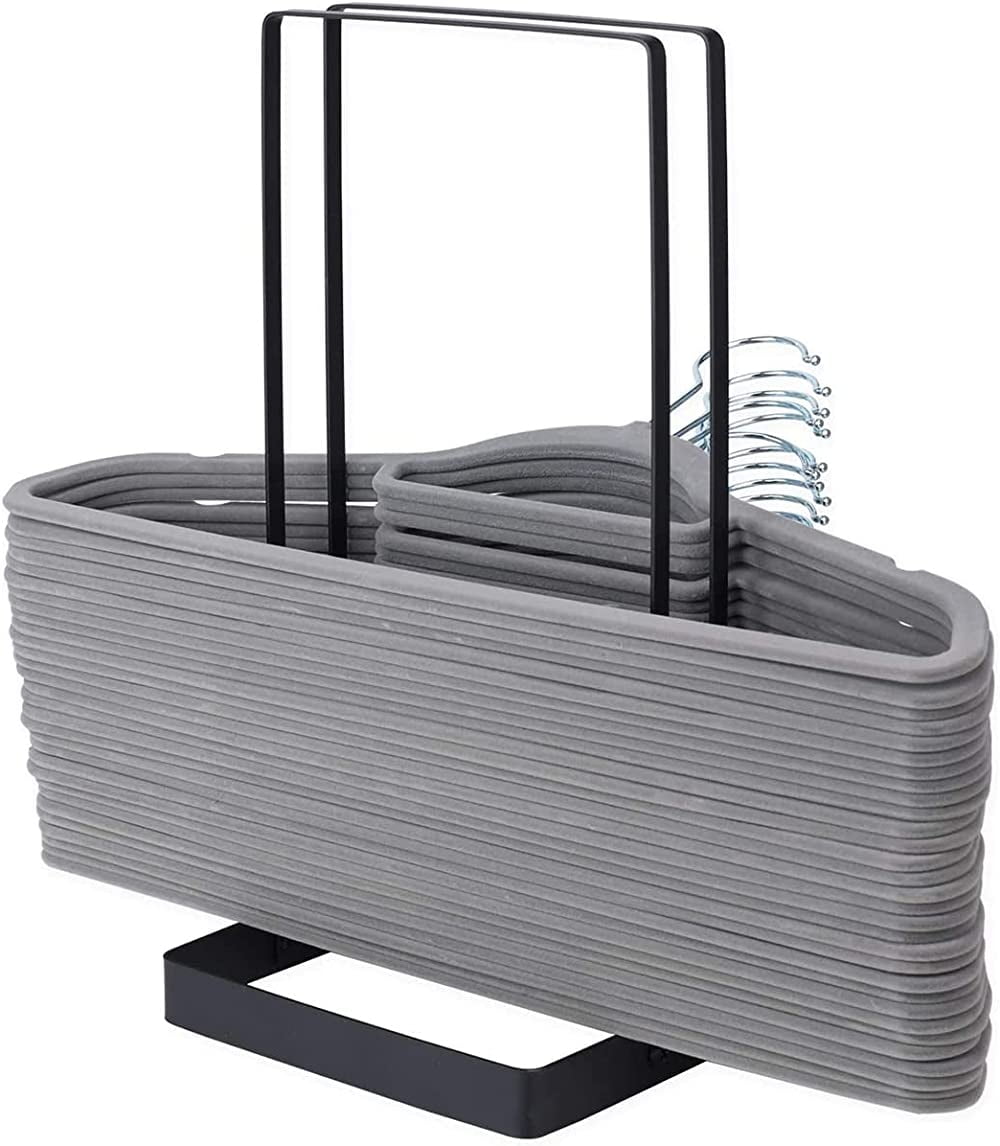 RELAX Hanger Storage Organizer Stainless Steel Clothes Hanger Holder for Adults and Children Detachable Hanger Stacker Rack Caddy Stand for Laundry Closet