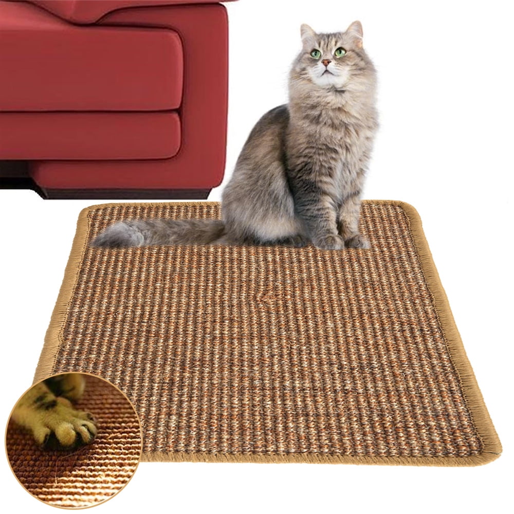 Rzvnmko Cat Scratching Mat, Tough Natural Sisal Scratching Pad, Anti-Slip Cat Scratch Rug Sleeping Carpet, Superior Cat Claws Care Toy for Cat Grinding Claws and Protecting