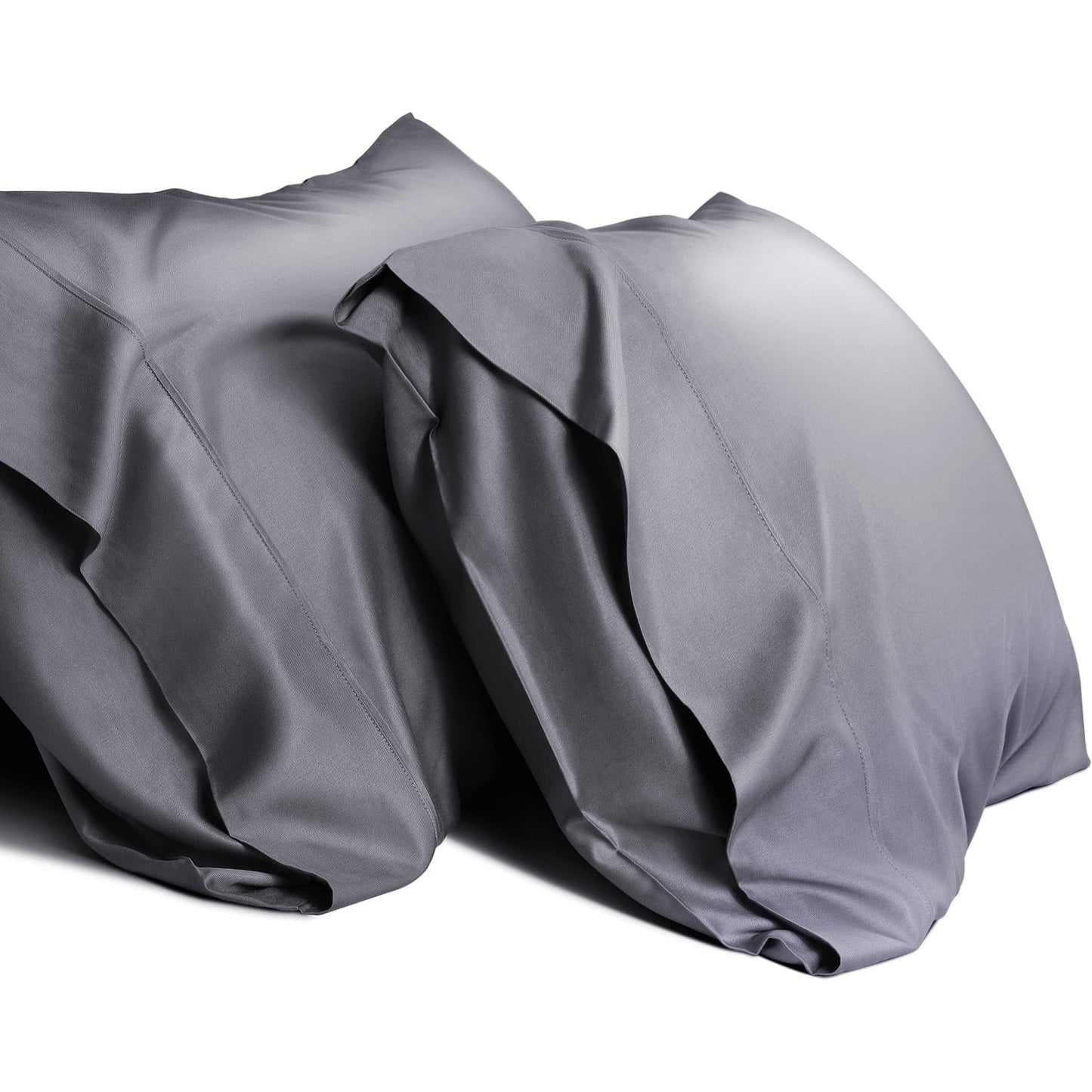 SORMAG Bamboo Cooling Pillowcases Queen Pillow Cases Set of 2 Pack,Dark Grey 20x30 inches