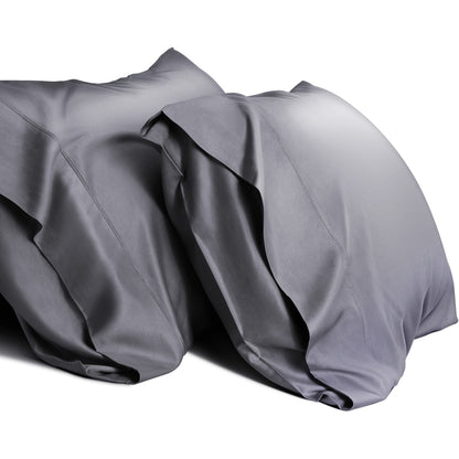 SORMAG Bamboo Cooling Pillowcases Queen Pillow Cases Set of 2 Pack,Dark Grey 20x30 inches