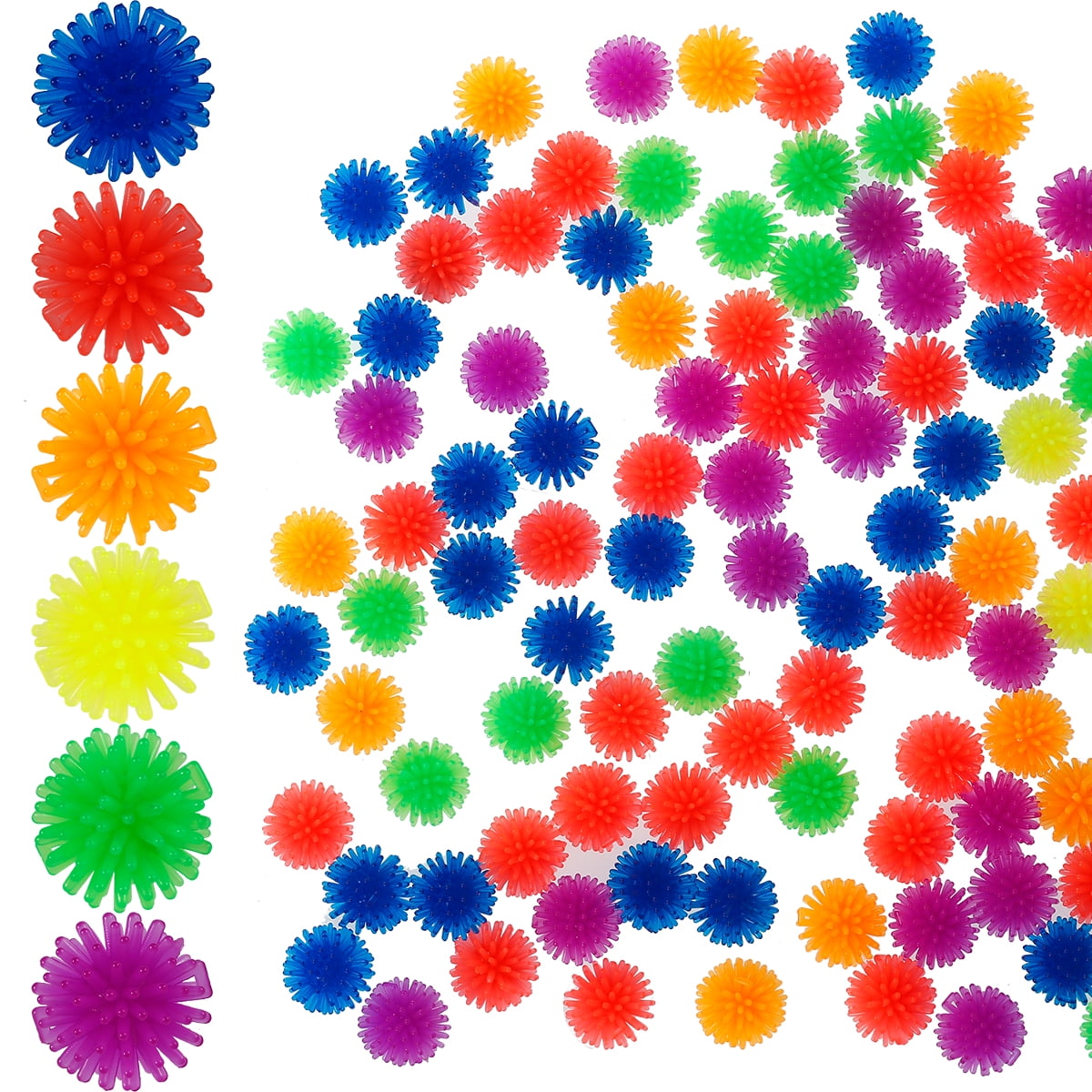 Wekvgz Spiky Hedge Balls Multi-color Soft Sensory Balls, Stress Relief Calming Sensory Fidget Toys (100 Pcs)