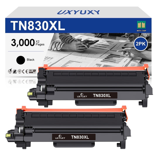 TN830XL Toner Cartridges Replacement for Brother TN830XL/V TN 830XL to Use with Brother DCP-L2640DW HL-L2480DW MFC-L2807DW MFC-L2820DW MFC-L2820DWXL Printer (2 Pack)