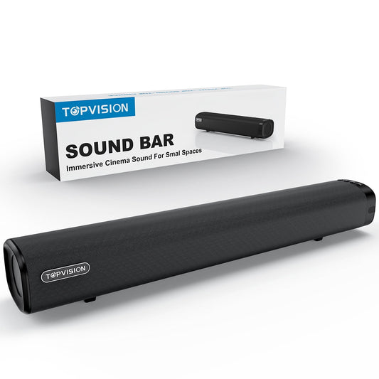 TOPVISION 80W Sound Bar for TV, 2.1Ch Sound bar with subwoofer, Stereo Surround Sound System for tv, HDMI/Bluetooth 5.2/USB/AUX/Optical/Remote Control Home Theater Audio, SL02
