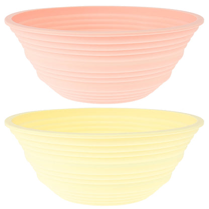 Tcwhniev 2Pcs Bread Proofing Basket 9 Inch Silicone Round Dough Proofing Bowl Foldable Bread Dough Fermentation Container Reusable Dough Proofing Box for Home Kitchen