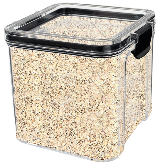 Tcwhniev Food Storage Container with Lids,Clear Plastic Dry Food Canisters for Cereal Flour Sugar Coffee Rice Nuts Snacks