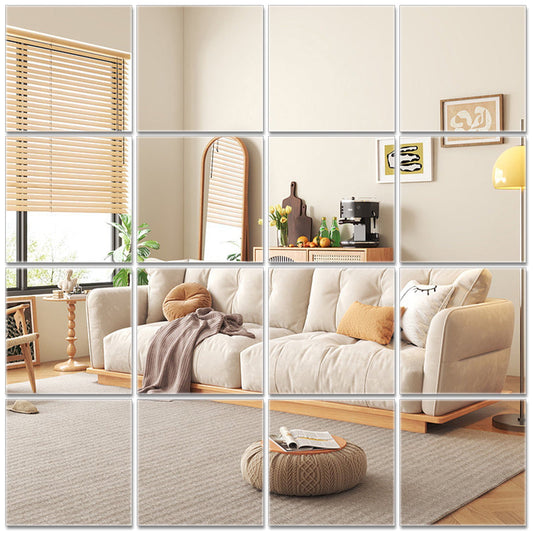 Toorise 20Pcs Mirror Sheets Self Adhesive Non Glass Mirror 12 x 12 Inch Ultra-thin Flexible Mirror Sheets DIY Tiles Mirror Stickers Wall Decor Mirror for Home Bedroom Closet Bathroom