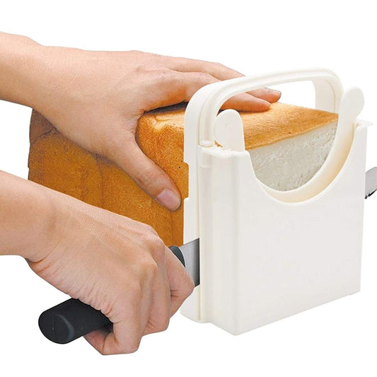 Toorise Bread Slicer Foldable Toast Slicer Tool Adjustable Toast Loaf Slicing Machine Plastic Bread Cutting Guide Tools for Homemade Bread Kitchen Baking Tool