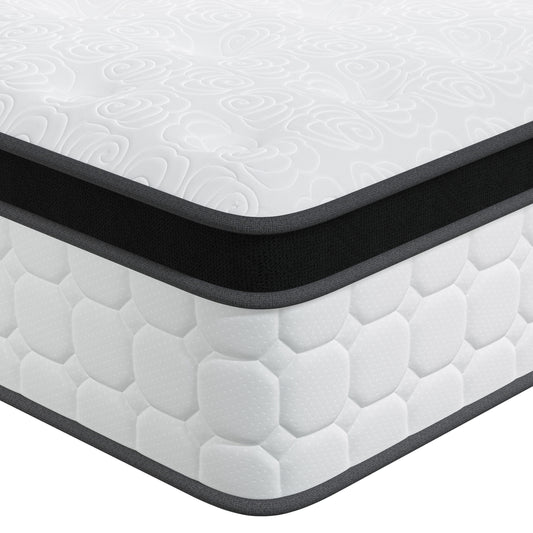 Tvdfgts 10 inch Full Size Mattress, Cooling Gel Memory Foam Mattress in a Box,Individual Pocket Spring Hybrid Mattress with Pressure Relief & Motion Isolation,Soft and Comfort,Medium-Firm,CertiPUR-US