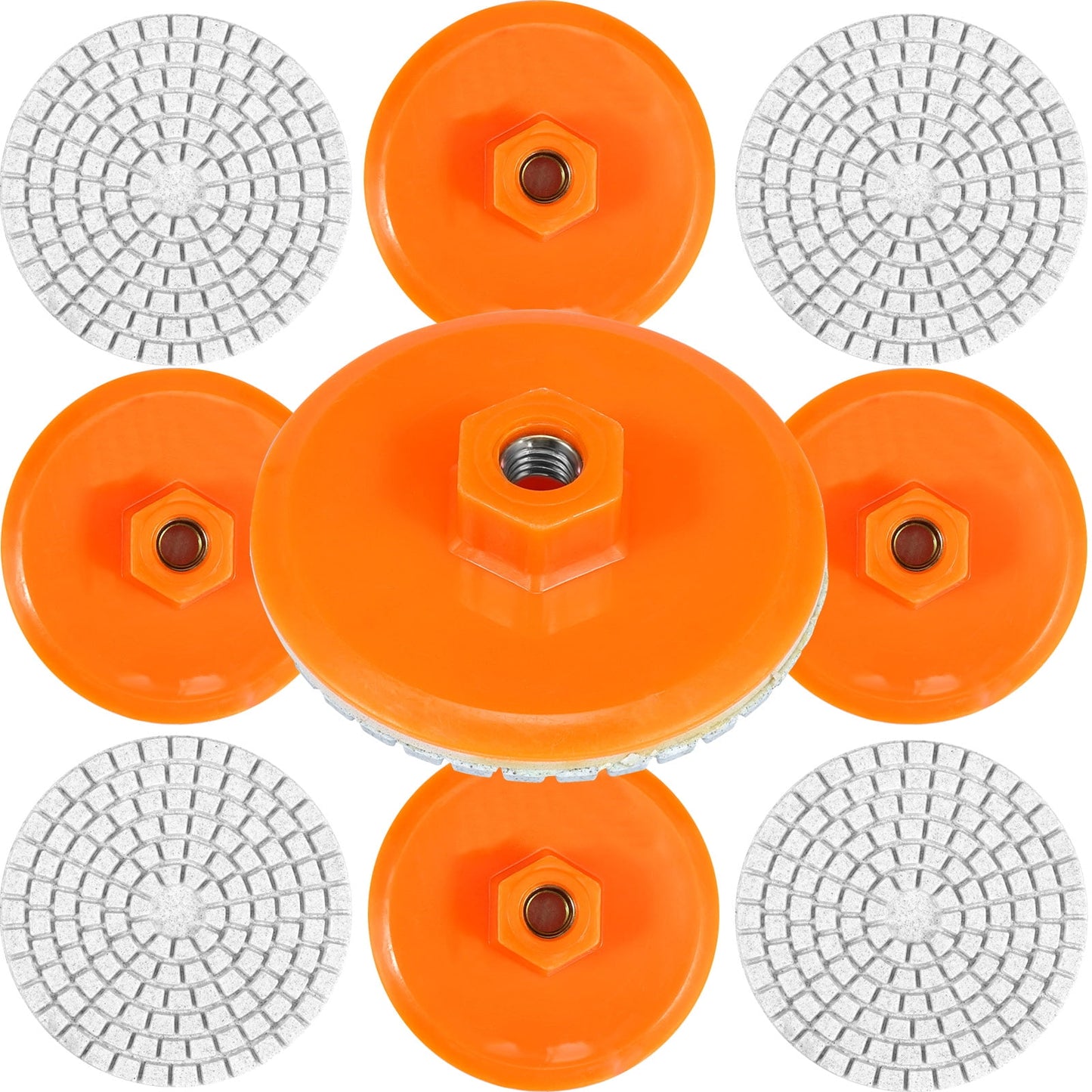 Txkrhwa 3.15inch 10PCS Diamond Polishing Pads, 150 Grit Diamond Buffing Disc, Wet Dry Granite Sanding Pads, Stone Trimming and Polishing Pad for Glass Marble Granite Stone Tile