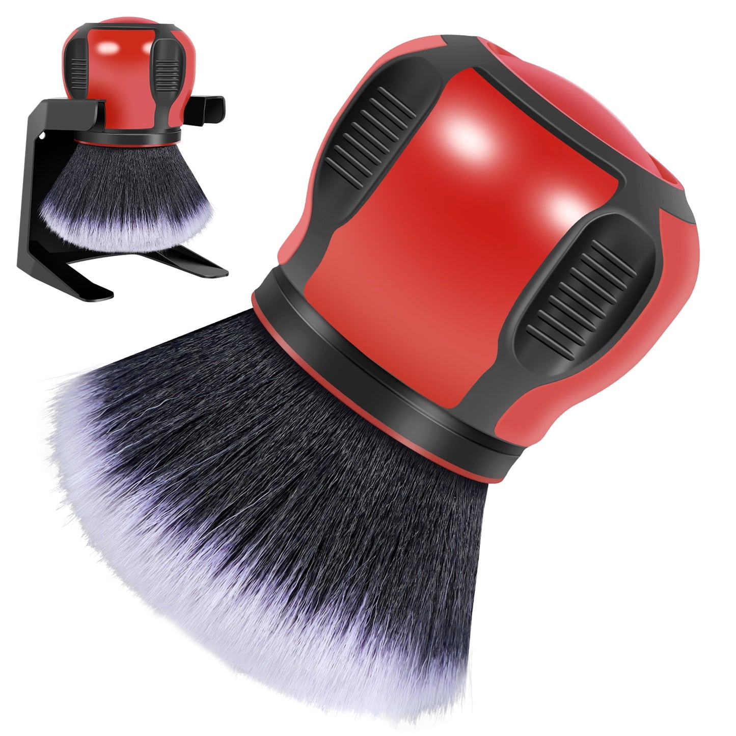Txkrhwa Car Detailing Brush, Ultra Soft Bristles Brush, Auto Interior Dusting Brush with Storage Rack, Car XL Curveball Synthetic Brush Cleaning Tool, Covers Large Area Inside or Outside Vehicles