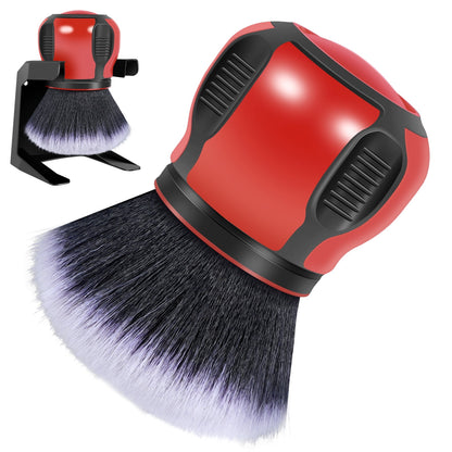 Txkrhwa Car Detailing Brush, Ultra Soft Bristles Brush, Auto Interior Dusting Brush with Storage Rack, Car XL Curveball Synthetic Brush Cleaning Tool, Covers Large Area Inside or Outside Vehicles