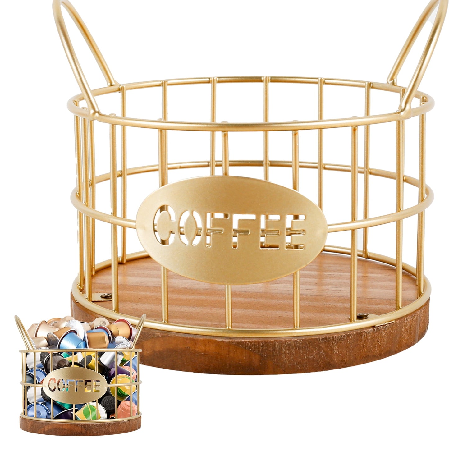 Txkrhwa 2PCS Coffee Pod Holder, K Cup Holder and Coffee Pod Storage Basket, Metal Coffee Pod Organizer