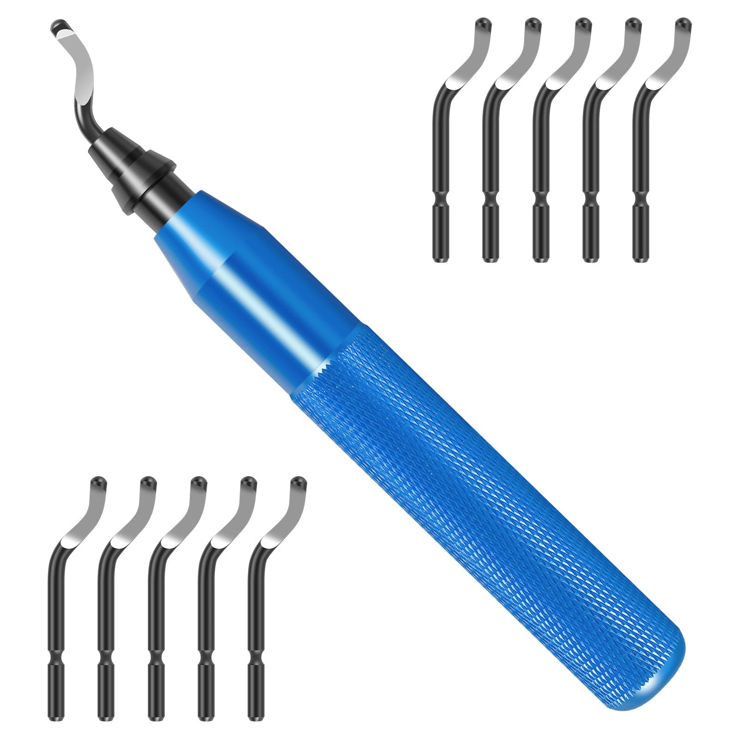 Txkrhwa Deburring Tool Kit, Edge Burr Remover, Edges Removing Hand Tool, Burr Removal Reamer Tool with 10 Extra Blades for Metal, PVC Plumbing Pipe, 3D Printing, Plastic, Copper, Resin Art