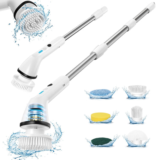 VAVSEA Electric Spin Scrubber,Cleaning Brush for Bathroom,1.5H 300RPM Shower Scrubber Kit for Floor Tile Bathtub,51 inchBathtub,51 inch