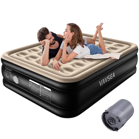 VAVSEA Queen Cordless Air Mattress, 18" Blow up Mattresses with Built in Pump for Camping, Travel, Guests, 660lb Max