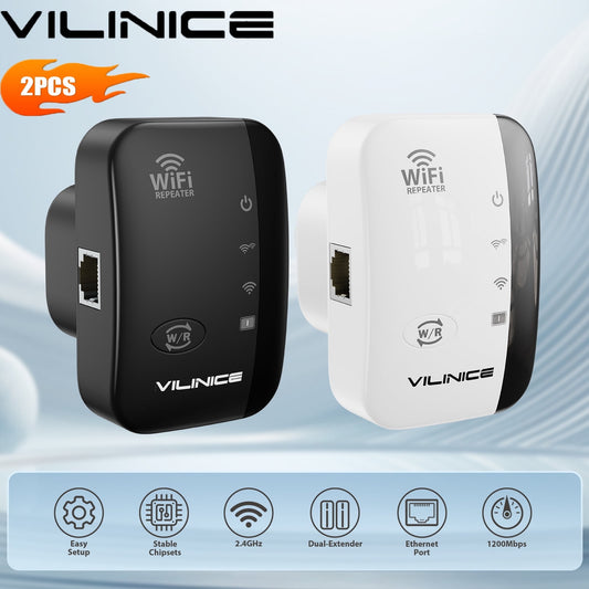 VILINICE WD-R616U AC1200 Dual-Band Wi-Fi Extender, Coverage up to 3000 sq ft, 2 Count, 2 Pack