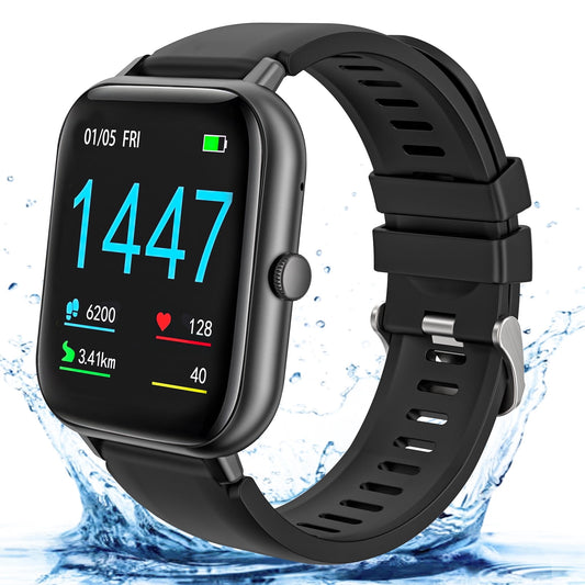 VILINICE Smart Watch for Men, 1.83" Touch Screen Fitness Tracker, IP68 Waterproof Smartwatch, Call & Message Reminder for Android iPhone, Black
