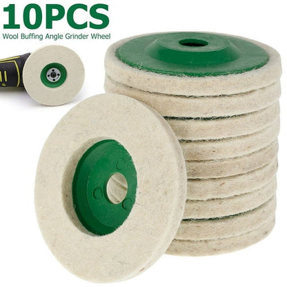 Wekvgz 10pcs Wool Felt Disc - 4 Inch Felt Polishing Wheel Disc, Wear Resistant Round Felt Buffing Wheel Pads