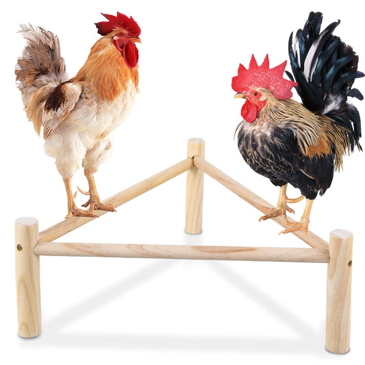 Wekvgz Chicken Perch Strong Wooden Roosting Bar Chicken Coop Accessories Chick Wooden Perch 16.5×6.2 Inch Training Chicken Stand Toy for Bird Parrots Macaw Chicken