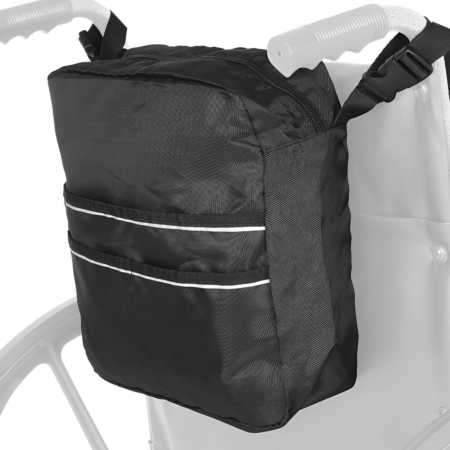 Wheelchair Bag Wheelchair Accessories Large Capacity Wheelchair Backpack Storage Bag with Secure Reflective Strip for Wheelchairs，Walkers