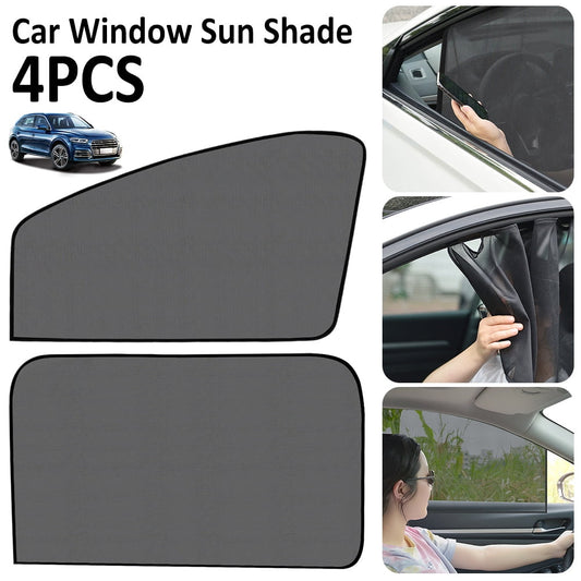 Yous Auto 4Pcs Car Window Sun Shades UV Protection Front/Rear Window Screen Shade Car Curtain with Magnetic Sunshine Blocker Car Privacy Shield Auto Interior Accessories Reduce Glare for Most Cars