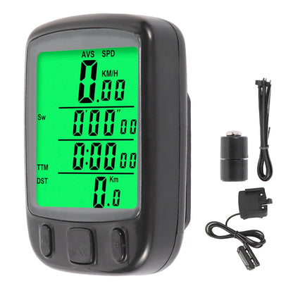 EUWBSSR Bike Computer 22 Function Waterproof Bicycle Odometer Speedometer with Automatic Wake-up LCD Backlight Display