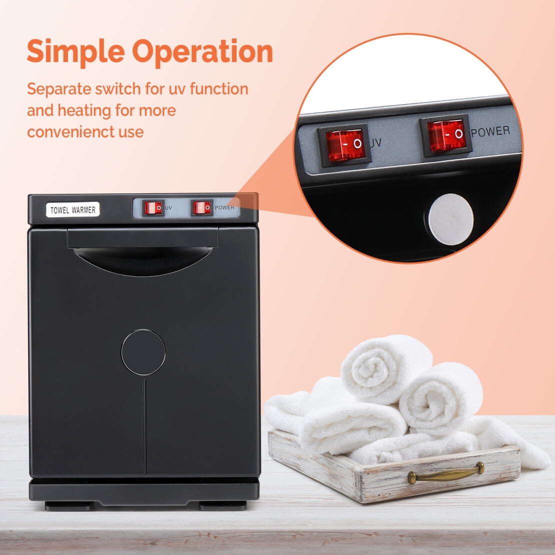 Towel Warmer, Hot Towel Warmer Cabinet, 5L Hot Towel Cabinet, Professional Mini Spa Towel Warmers for Facials, Barber, Salon, Esthetician, Gym, Hotel, Home Use, Black