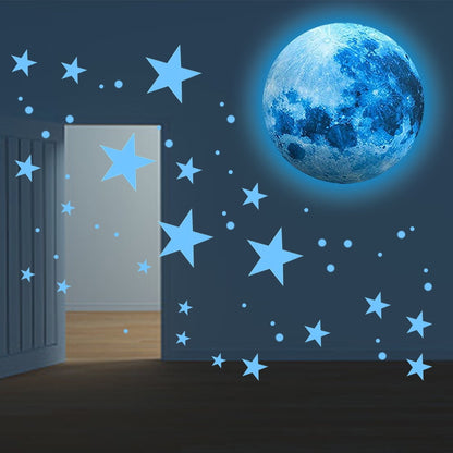 EUWBSSR 947pcs Glow In The Dark Stars,Glowing In The Dark Moon Planet Spaceship Wall Decals, Adhesive Glowing Stars Wall Stickers for Kids Nursery Kindergarten Bedroom